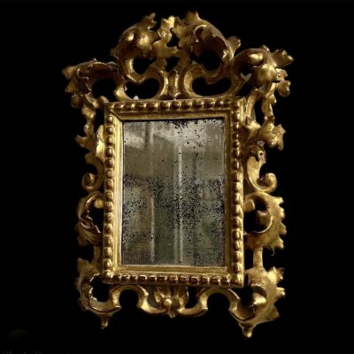 A Small Antique Florentine Giltwood Mirror