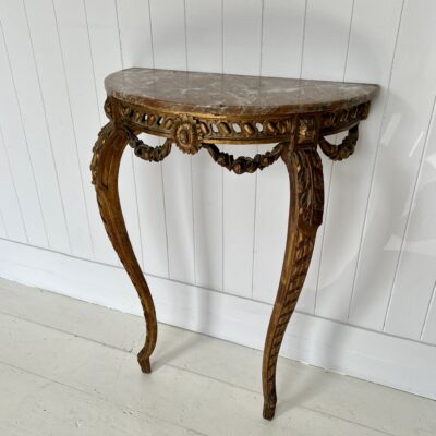 Carved Giltwood and Marble Console or Hall Table