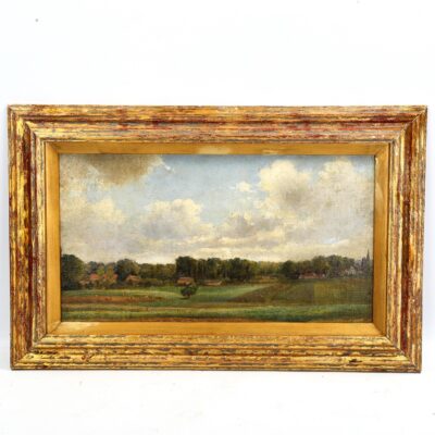Country Landscape Painting Oil On Panel