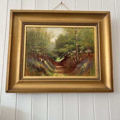 Woodland Path, Near Sevenoaks Kent Oil On Board by Arthur Harding Norwood