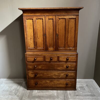 A C19th Oak Housekeeper's Cabinet or Linen Press