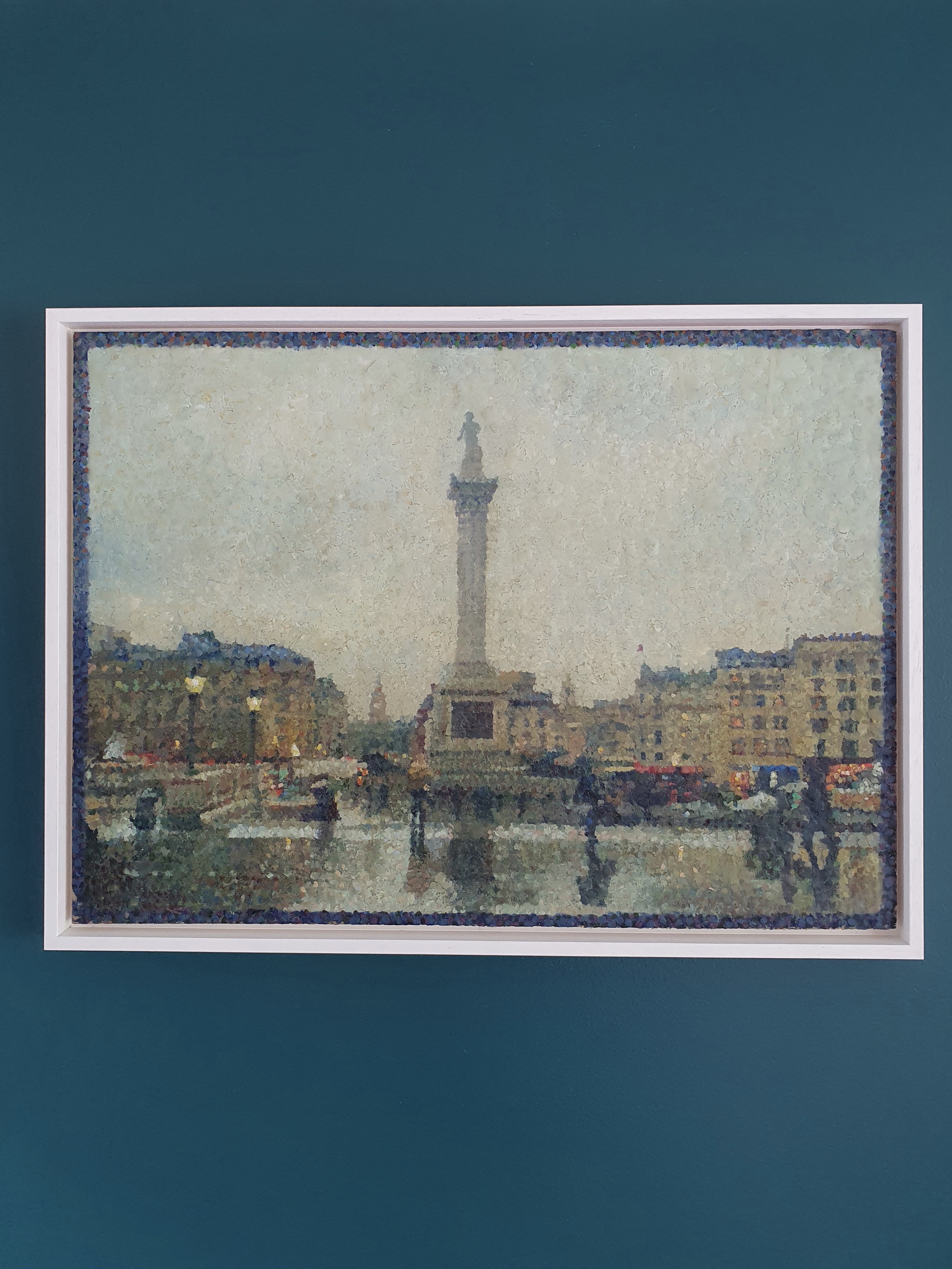 Trafalgar Square Oil On Wax Panel by Bill Bone
