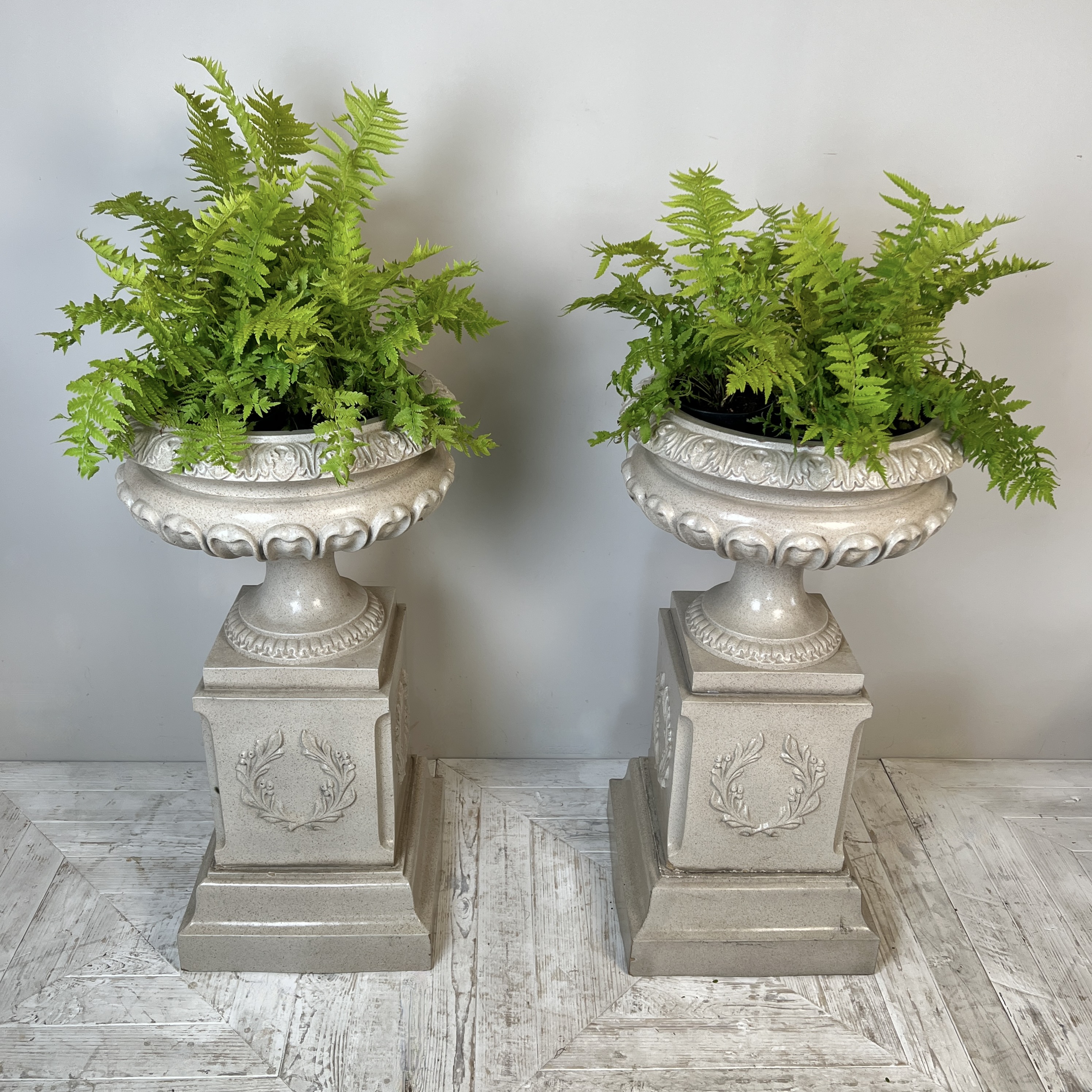A Rare Pair of LEFCO Victorian Salt Glazed Urn Planters - Image 8