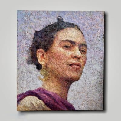 Frida Kahlo Portrait Oil On Wax Panel by Bill Bone