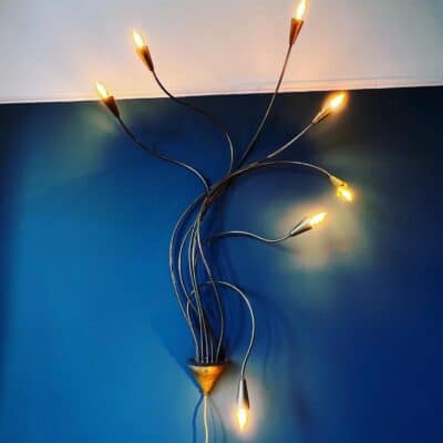 Large Midcentury Brass Wall Light by Joze Ten Have