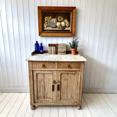 Antique Pine and Marble Washstand Circa 1910