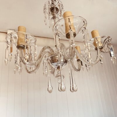 Italian Six Arm Crystal Chandelier