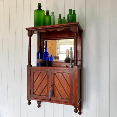 Oak Bathroom or Hall Cabinet Circa 1900