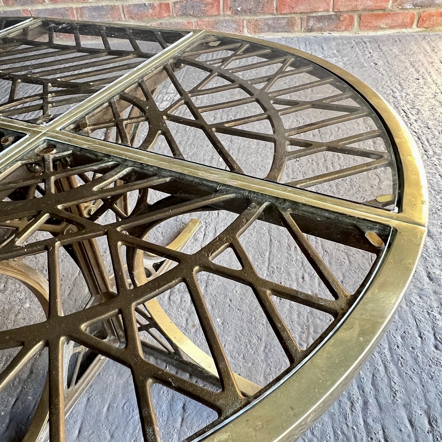 French Midcentury Polished Bronze And Glass Coffee Table - Image 6