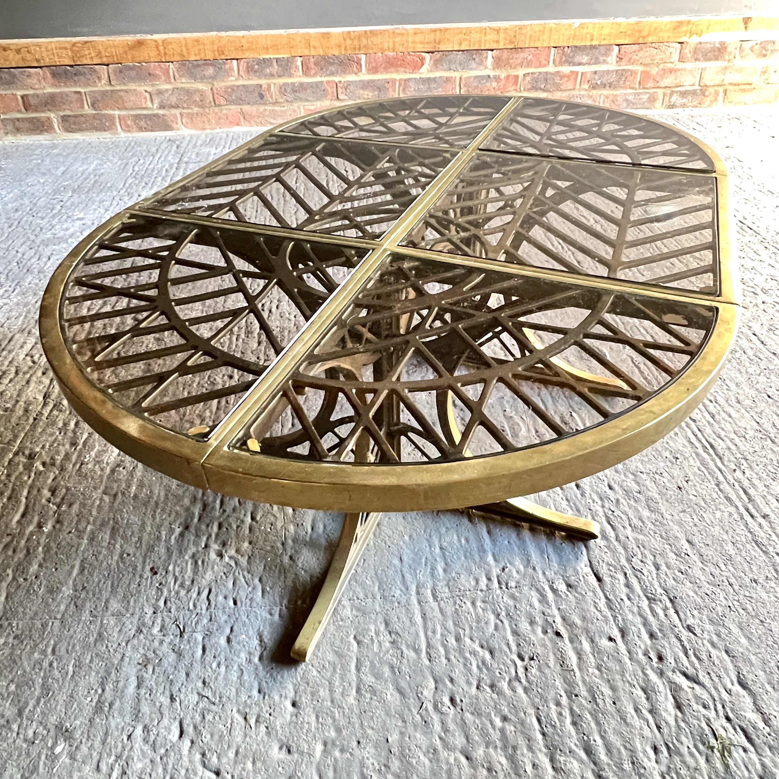French Midcentury Polished Bronze And Glass Coffee Table - Image 3