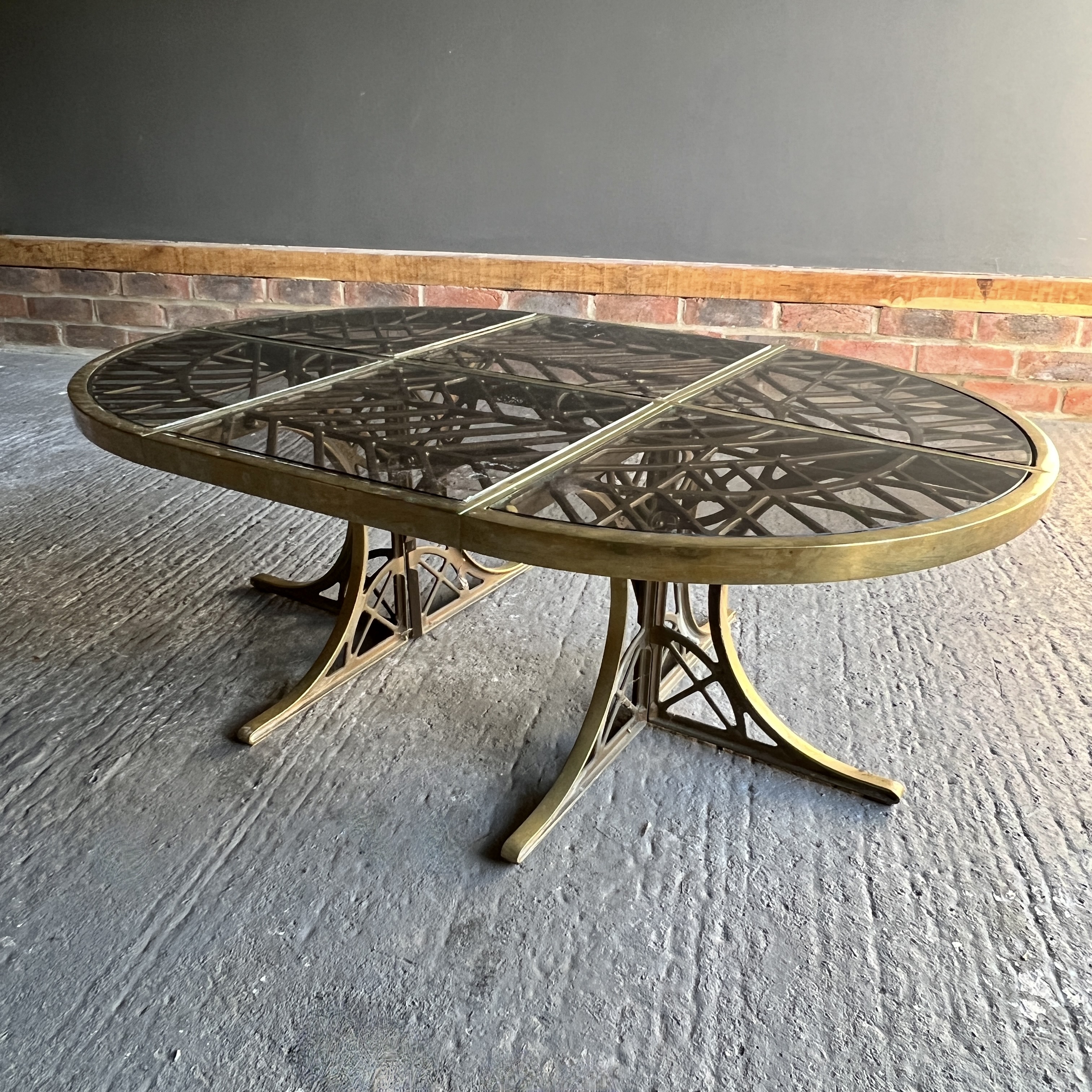 French Midcentury Polished Bronze And Glass Coffee Table - Image 2