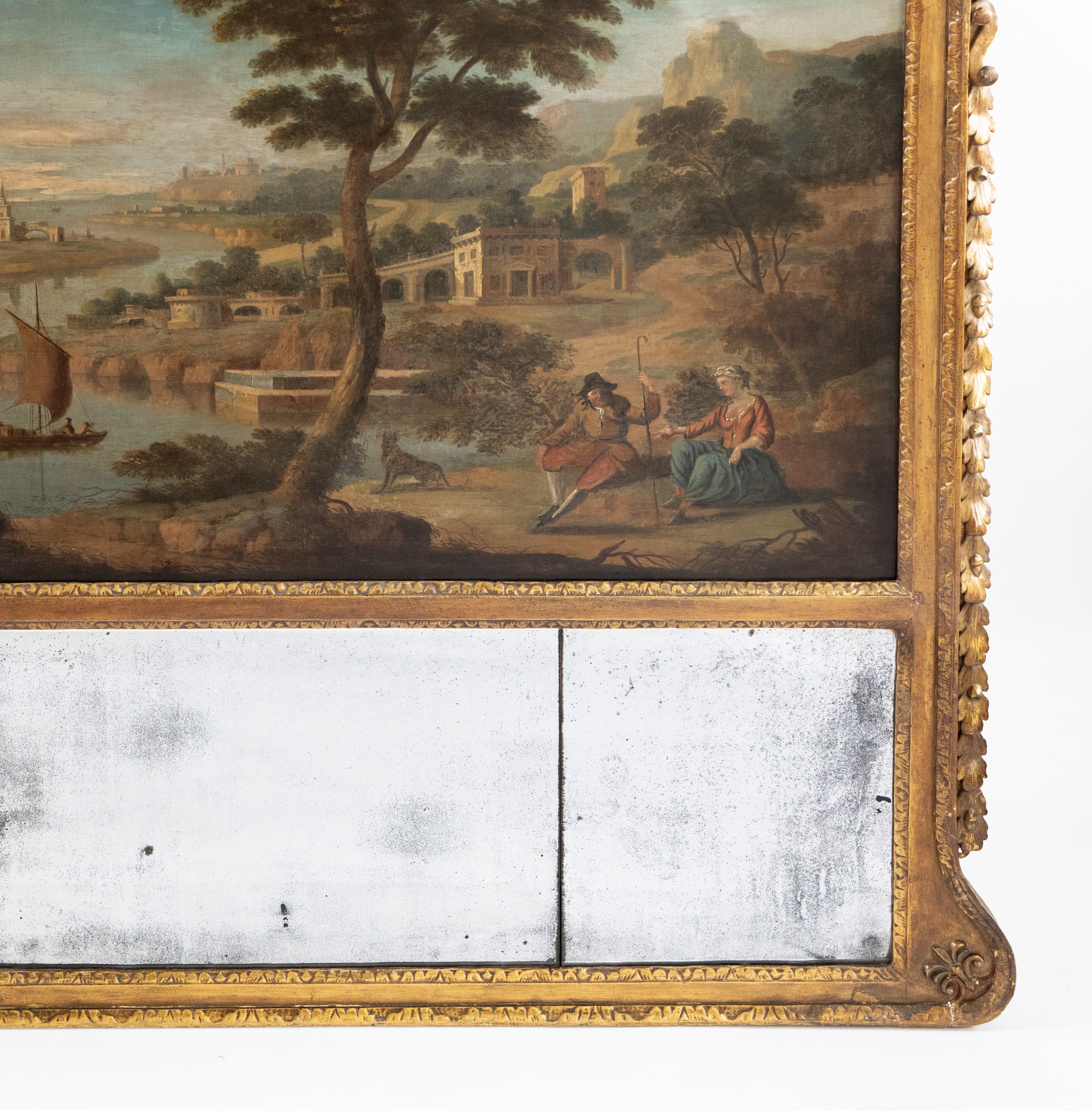 Grand Scale Georgian Giltwood Overmantel Trumeau Mirror - Image 6