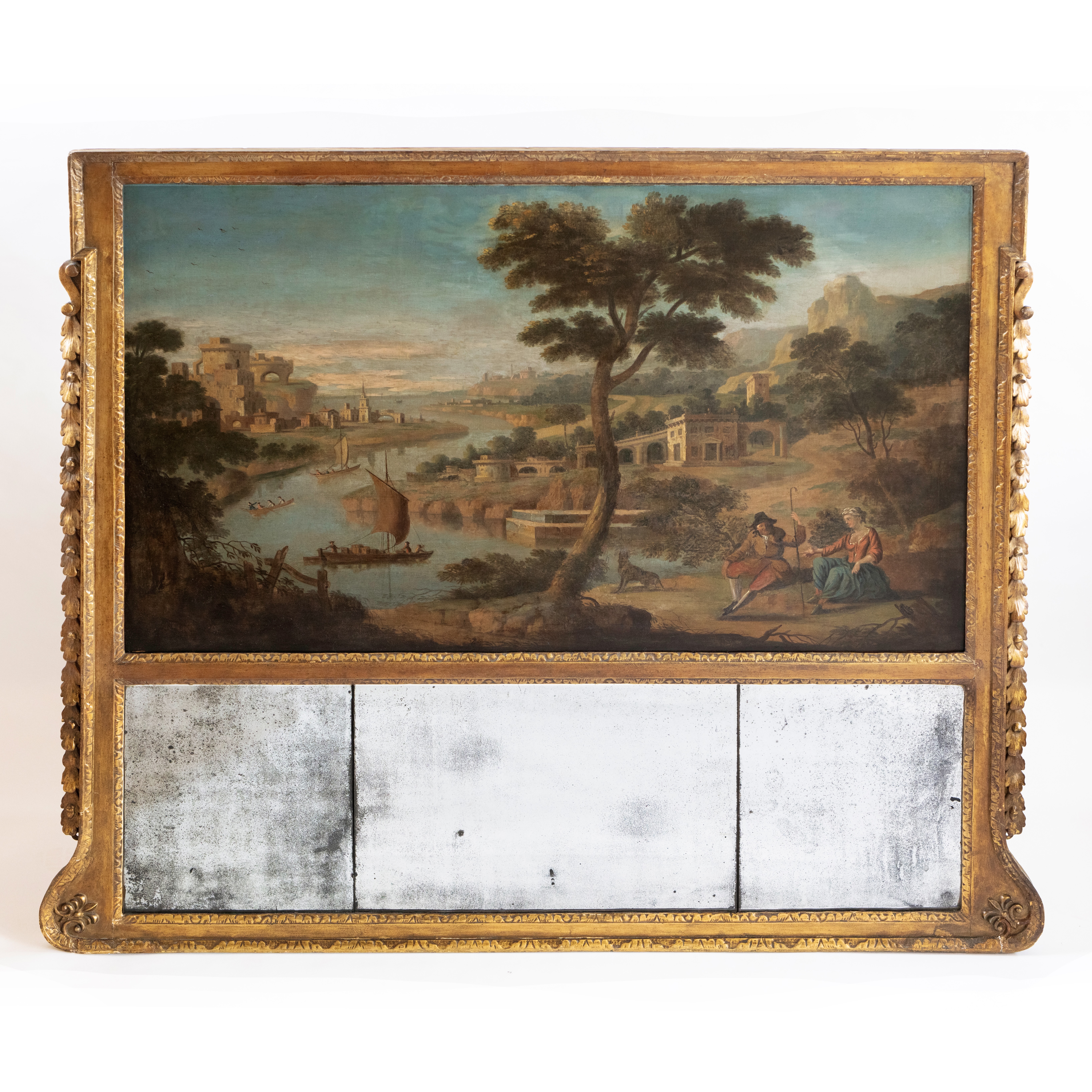 Grand Scale Georgian Giltwood Overmantel Trumeau Mirror - Image 4