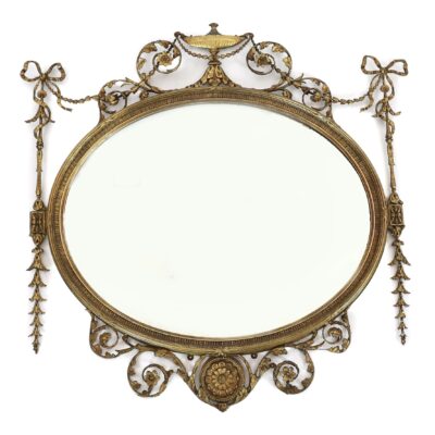 Giltwood And Gesso Adam Revival Wall Mirror Circa 1900