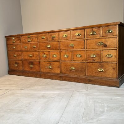 Antique Bank Of Chemist Or Apothecary Drawers