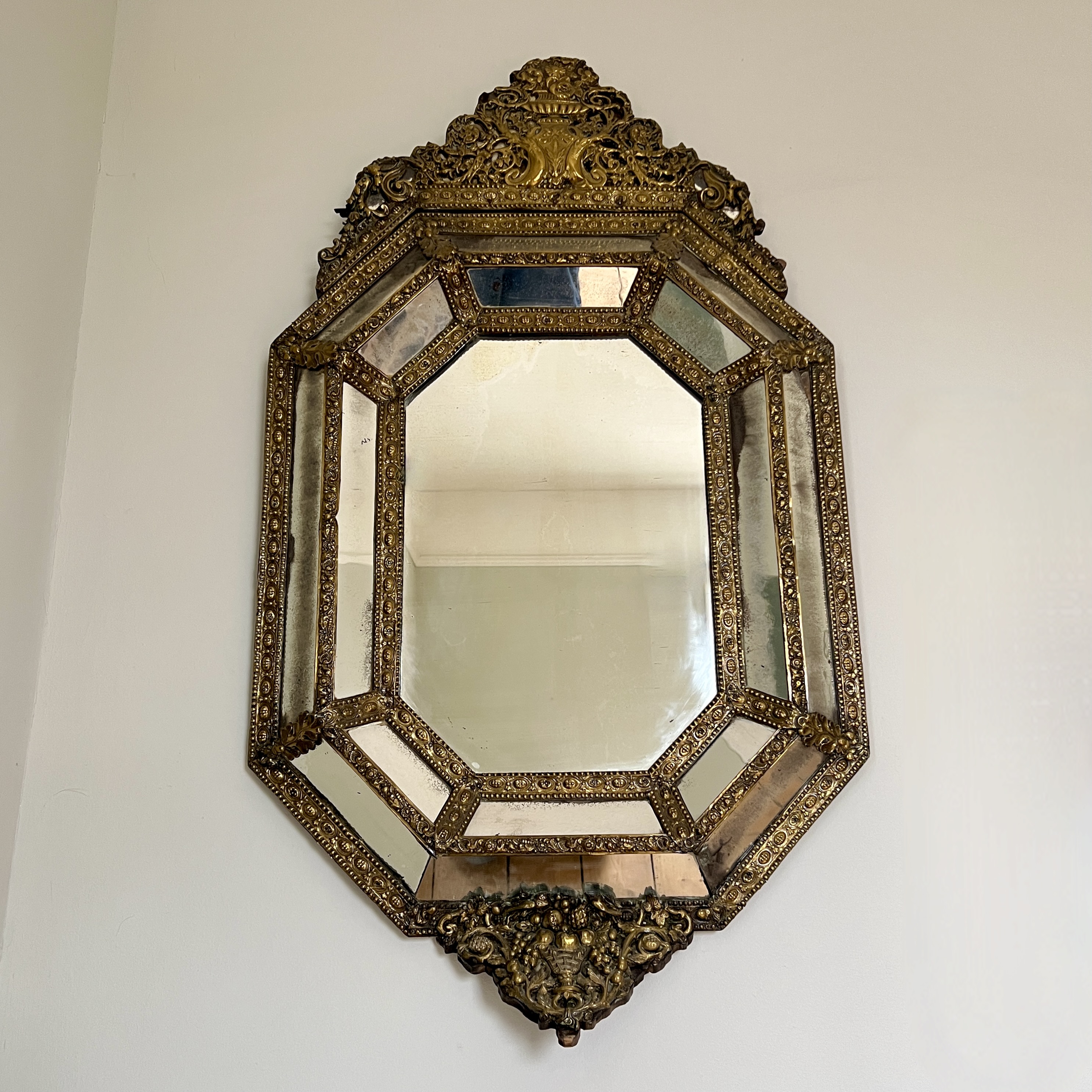 A C19th Continental Repousse Marginal Wall Mirror