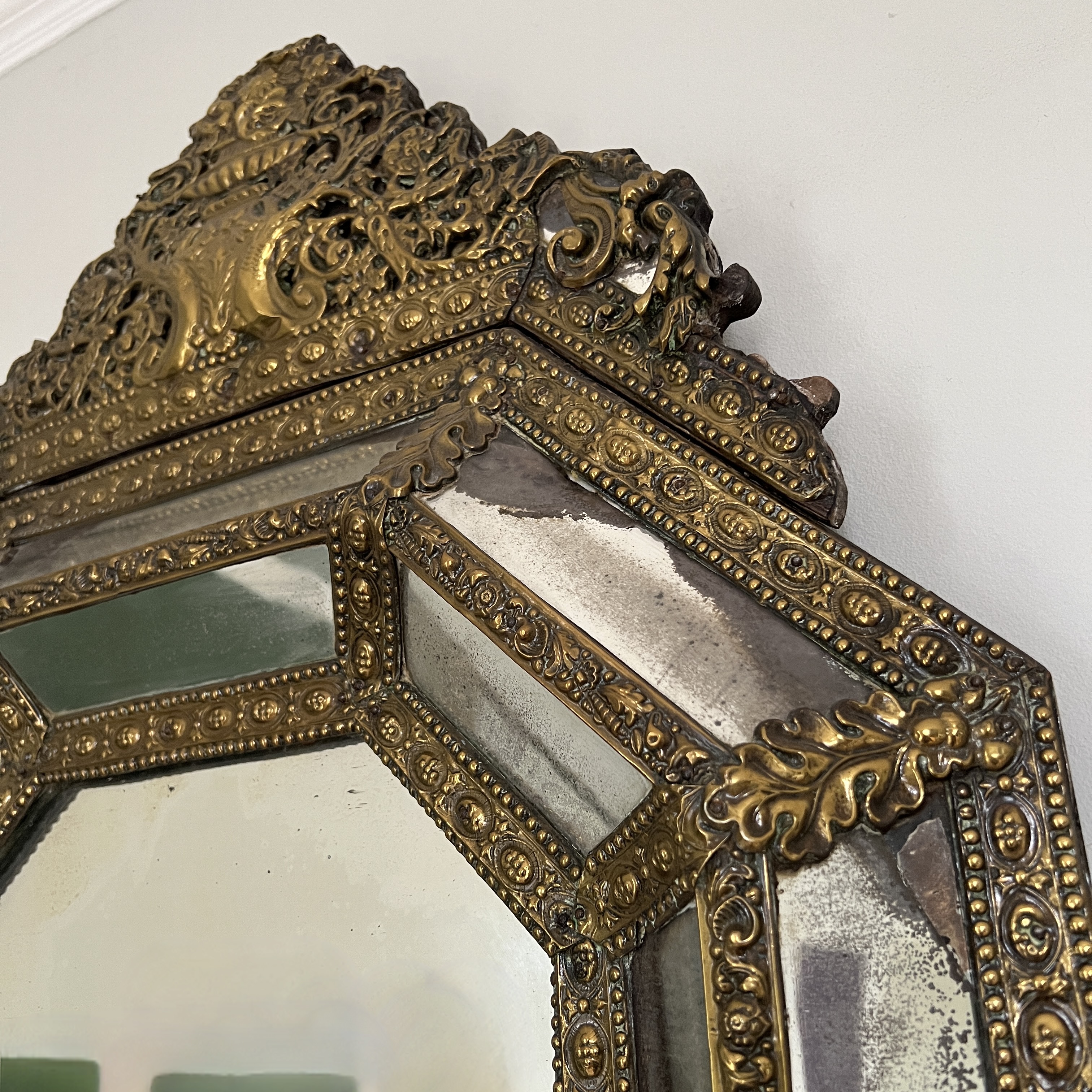 A C19th Continental Repousse Marginal Wall Mirror - Image 6