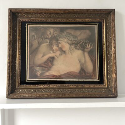 C18th Etching Of Eros And Aphrodite