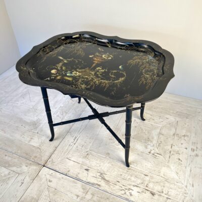 A Regency Japanned Papier-Mache Tray Table By Henry Clay, London