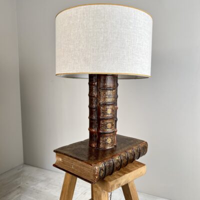 Genuine Antique Leather Book Lamp