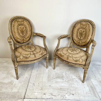 Pair Of French Antique Fauteuils