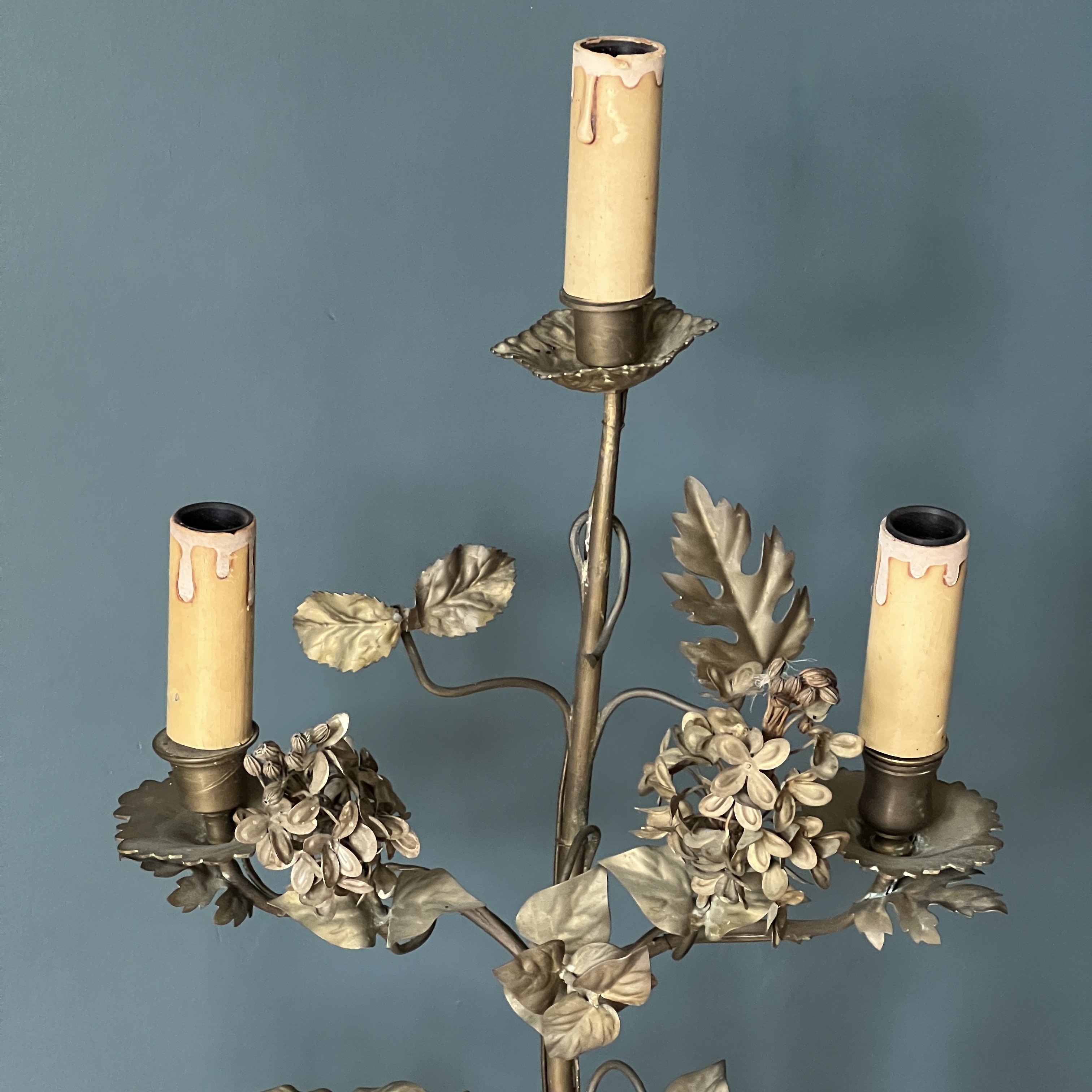 French Antique Brass Candelabra Light - Image 5