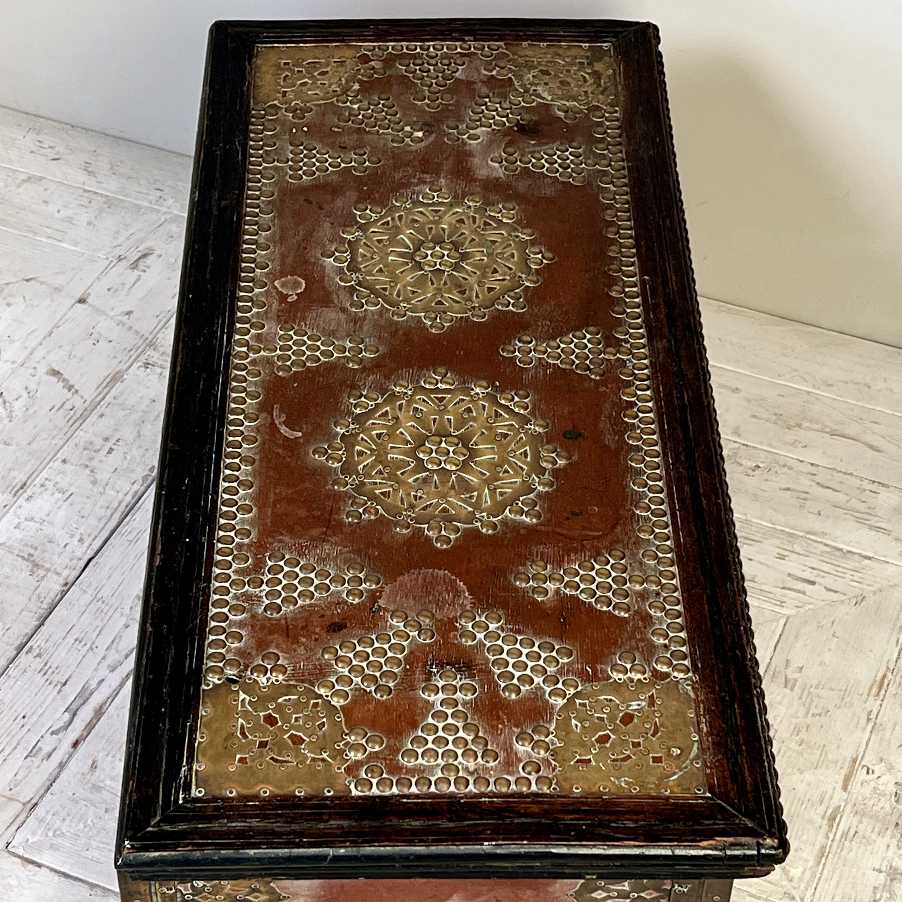 A Fine Antique Hardwood Brass Bound And Studded Zanzibar Chest - Image 5
