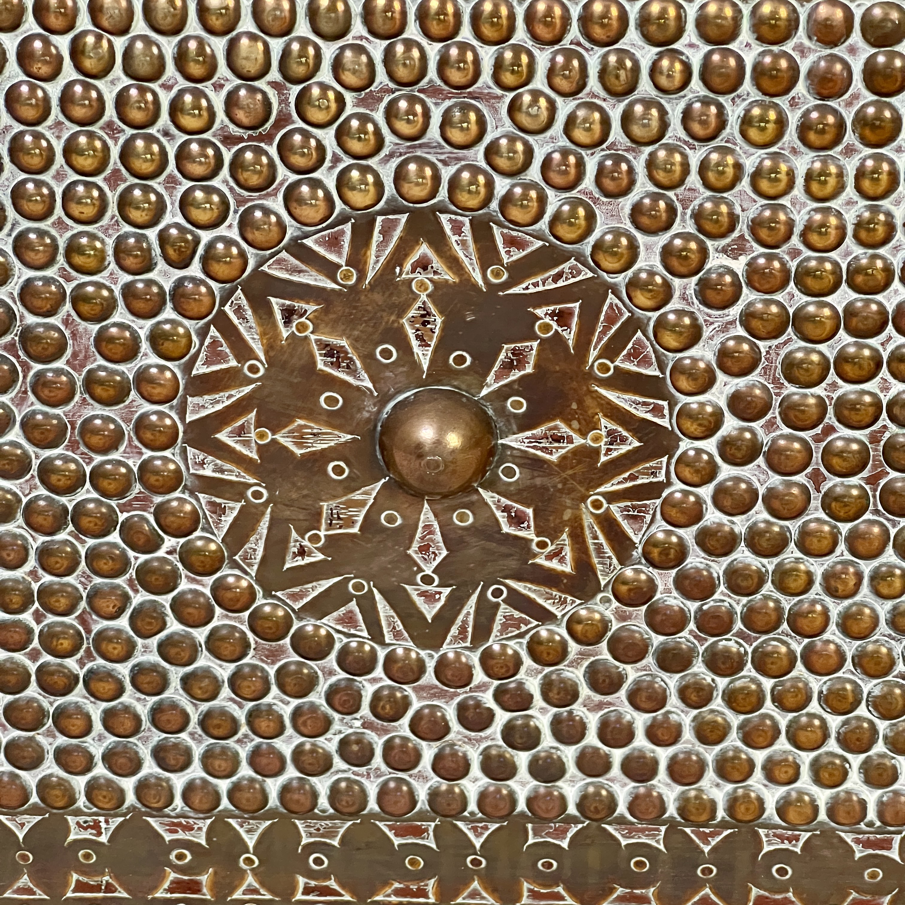 A Fine Antique Hardwood Brass Bound And Studded Zanzibar Chest - Image 7