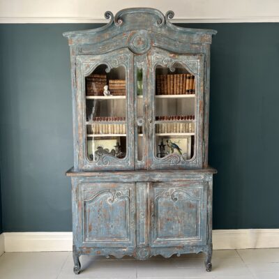 Antique Painted Oak Buffet Deux Corps
