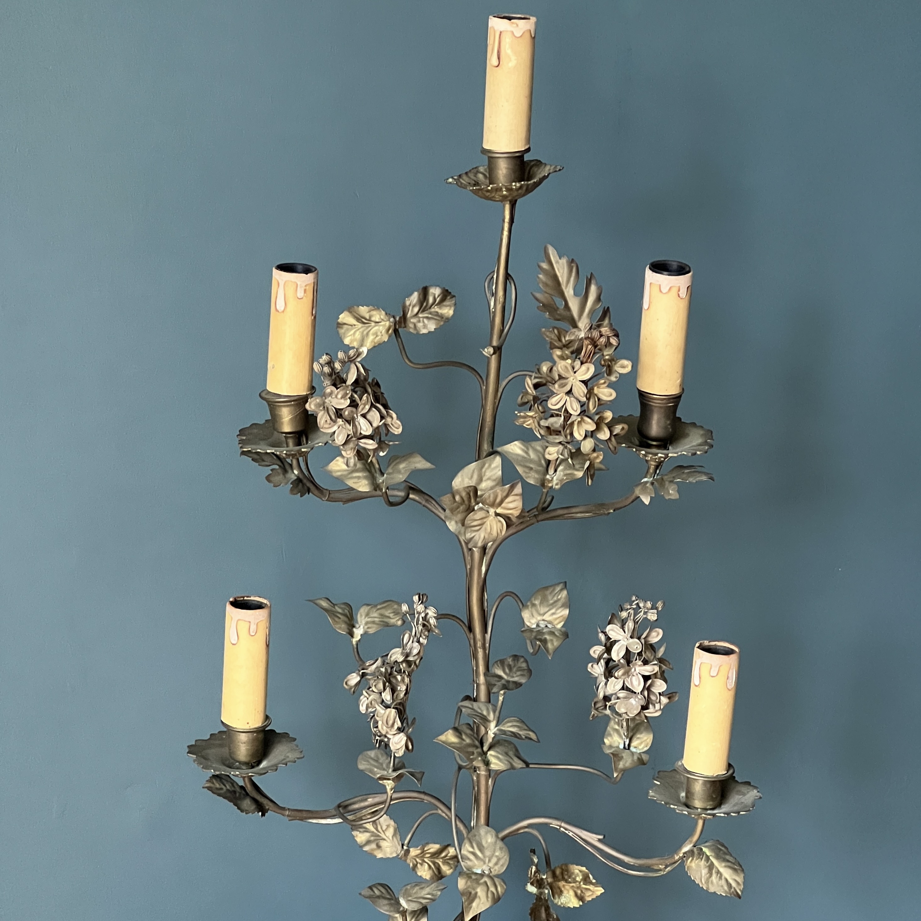 French Antique Brass Candelabra Light - Image 4