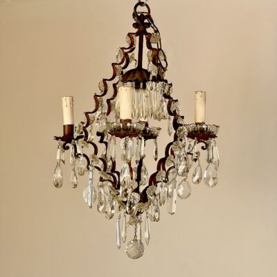 Antique French Cage Chandelier