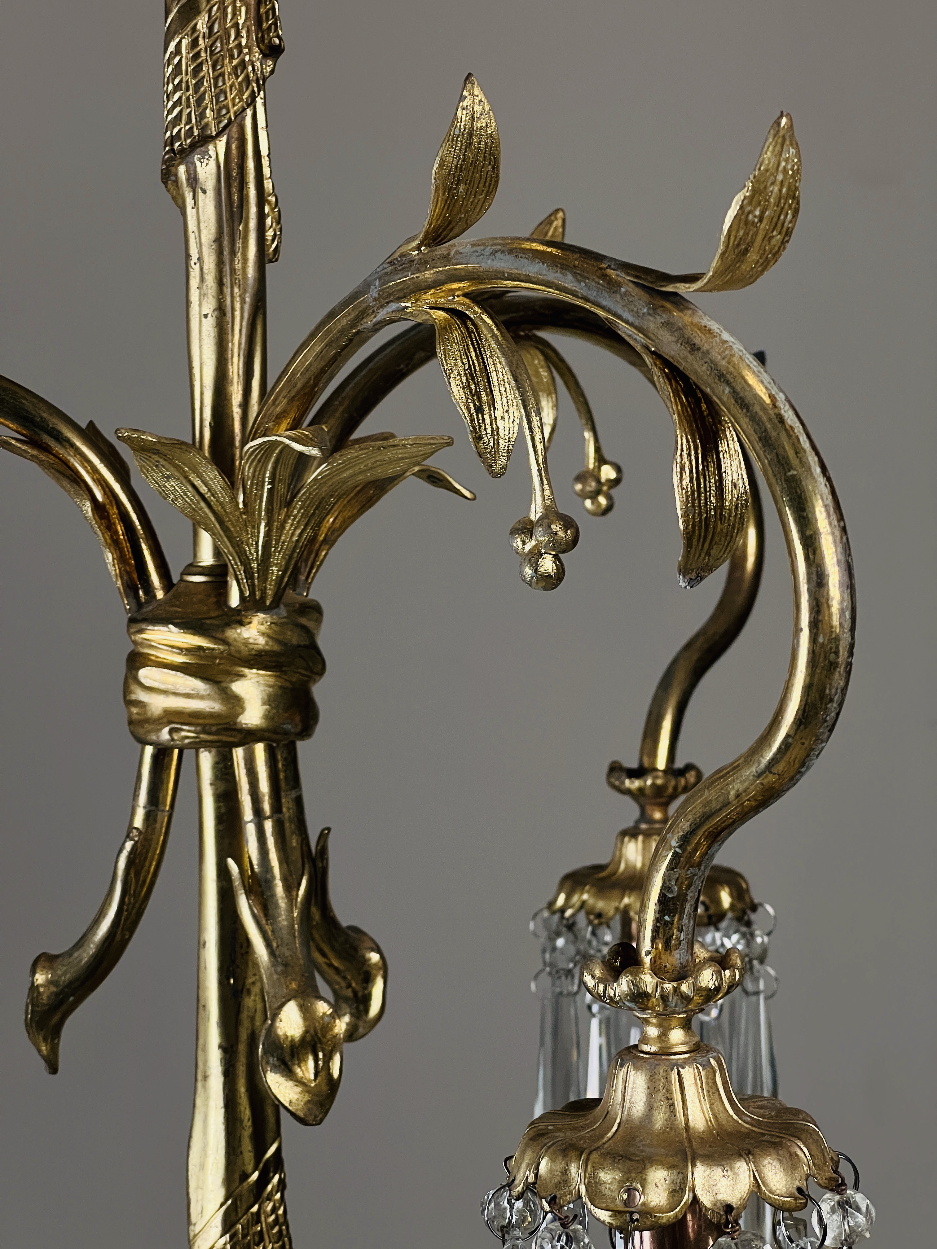 Continental Gilt Brass Six Arm Chandelier Circa 1910 - Image 5
