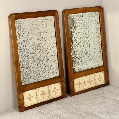 A Pair Of  Tiled Parisian Hotel Mirrors