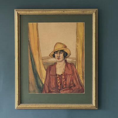 1920'S Watercolour Portrait Of A Lady By Roger Bland