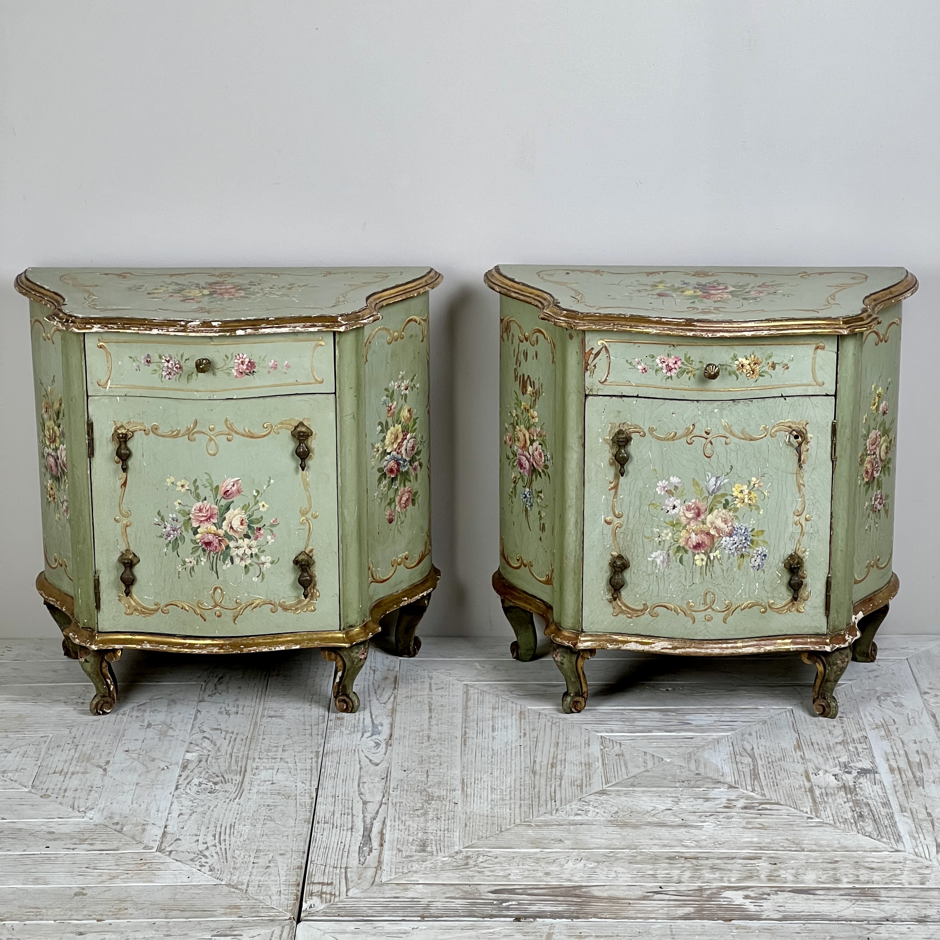 A Pair Of C19th Venetian Hand Painted Bedside Cabinets - Image 2