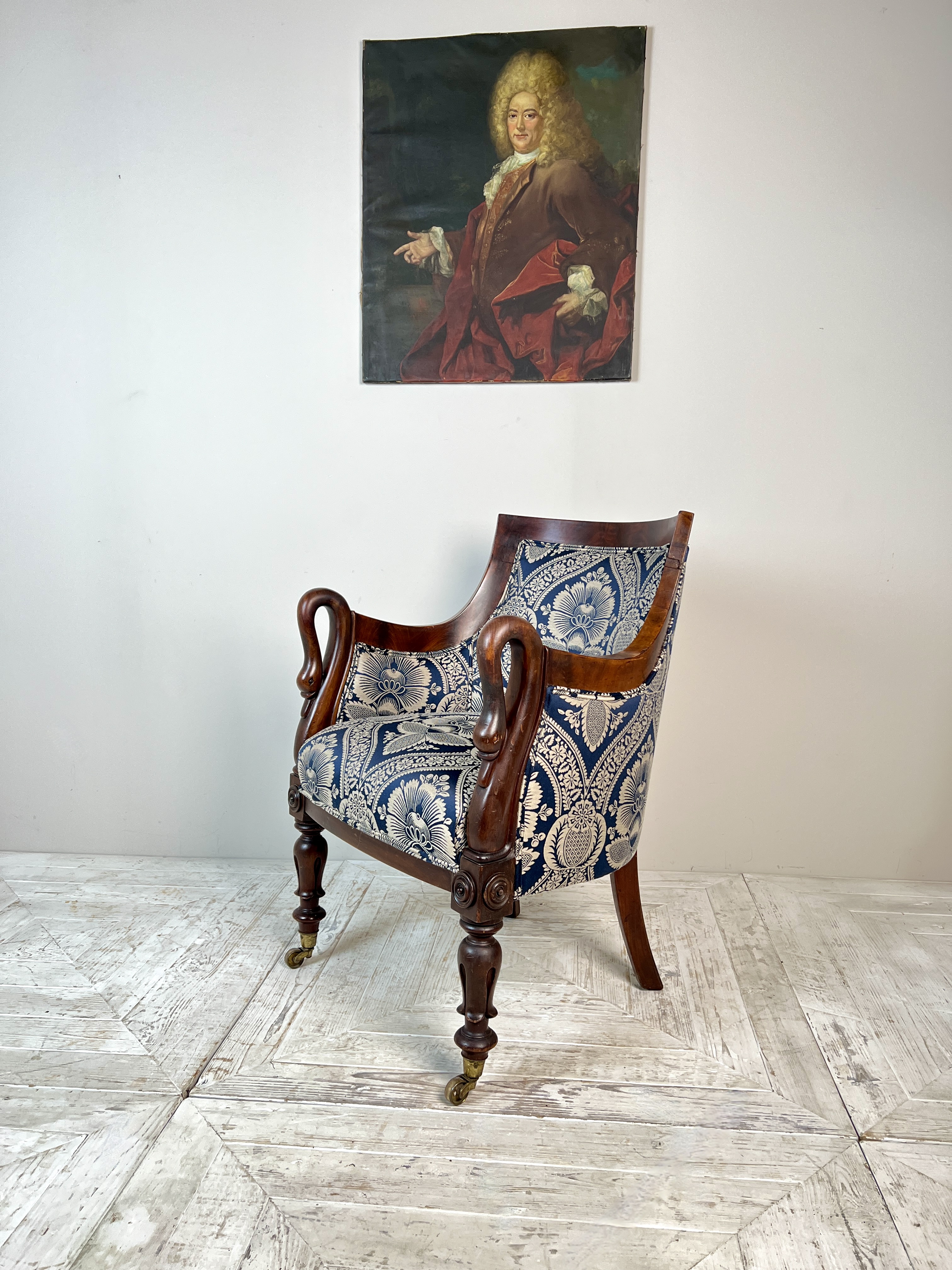 A William IV Mahogany Swan Neck Armchair - Image 5