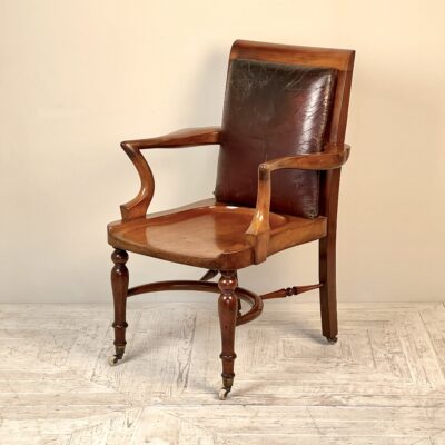 C19th Mahogany Library Or Desk Chair By Heal's Of London