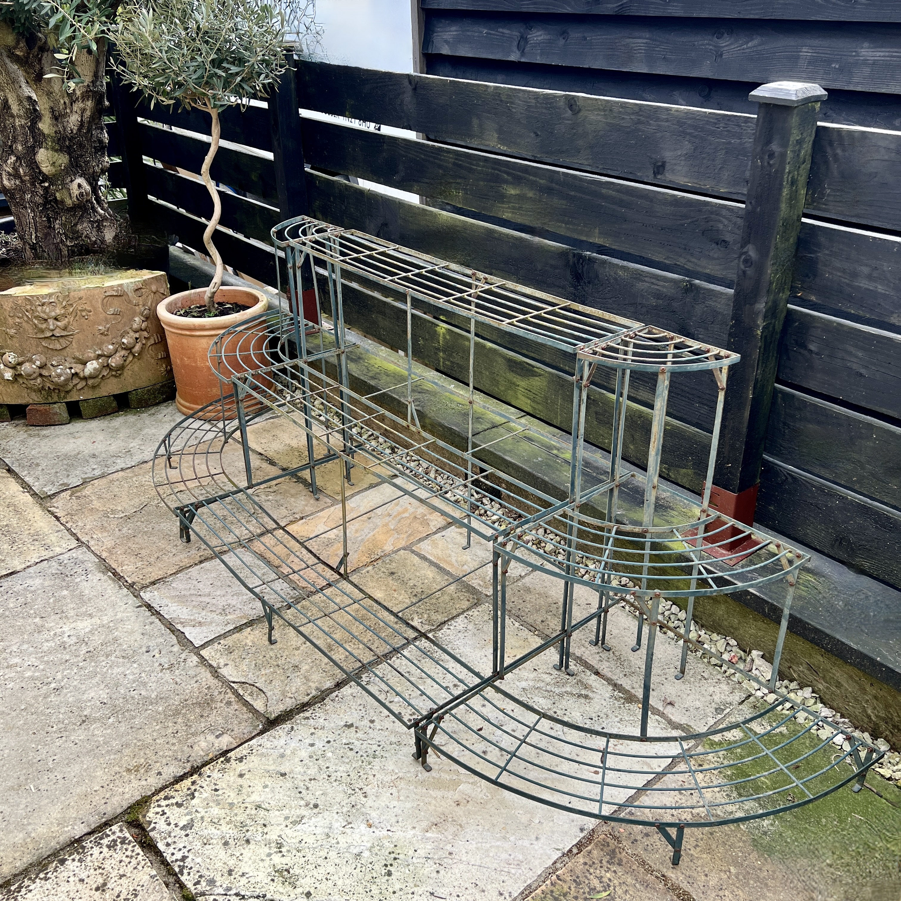 Large Vintage French Painted Iron Plant Stand - Image 5