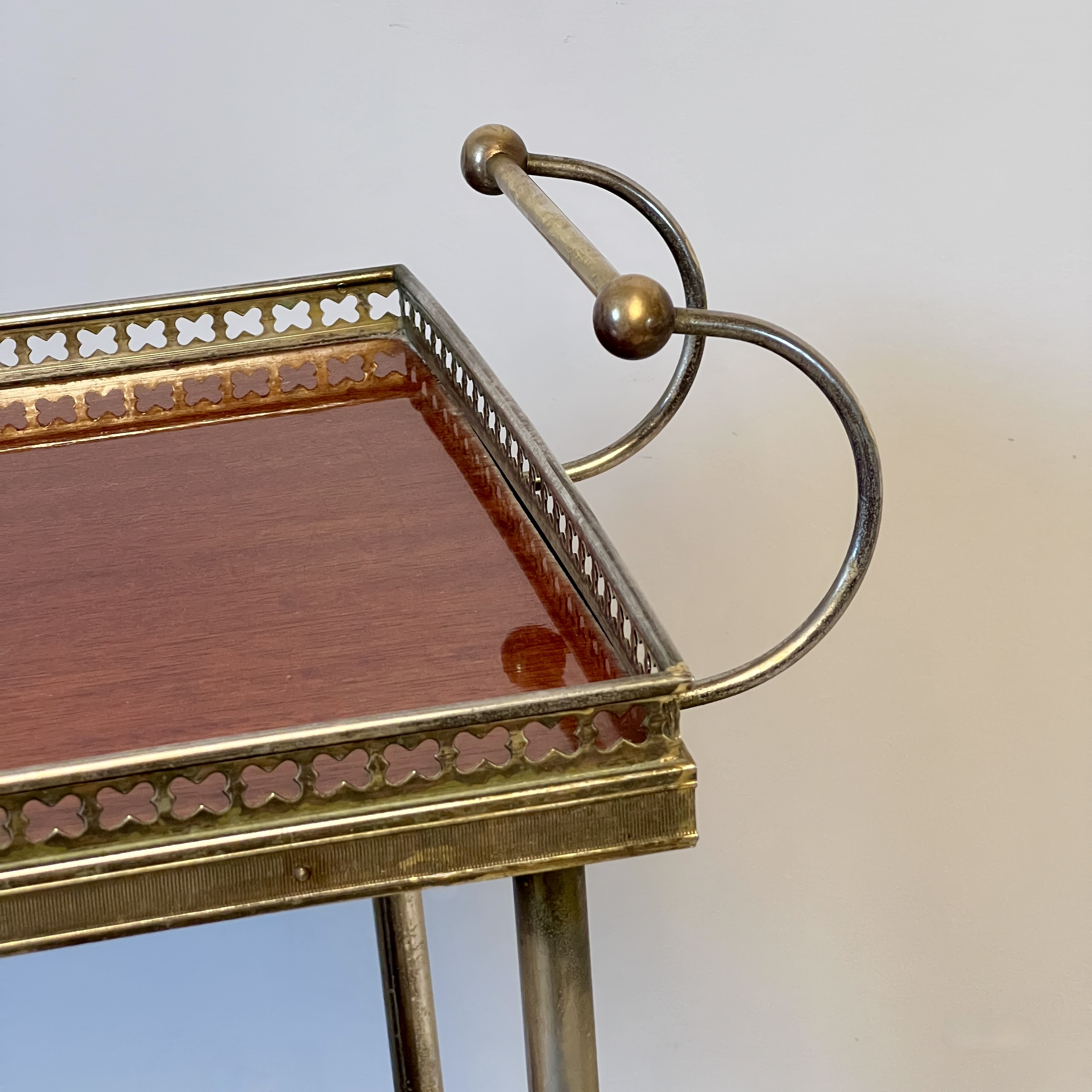French Midcentury Brass Bar Cart Drinks Trolley - Image 5