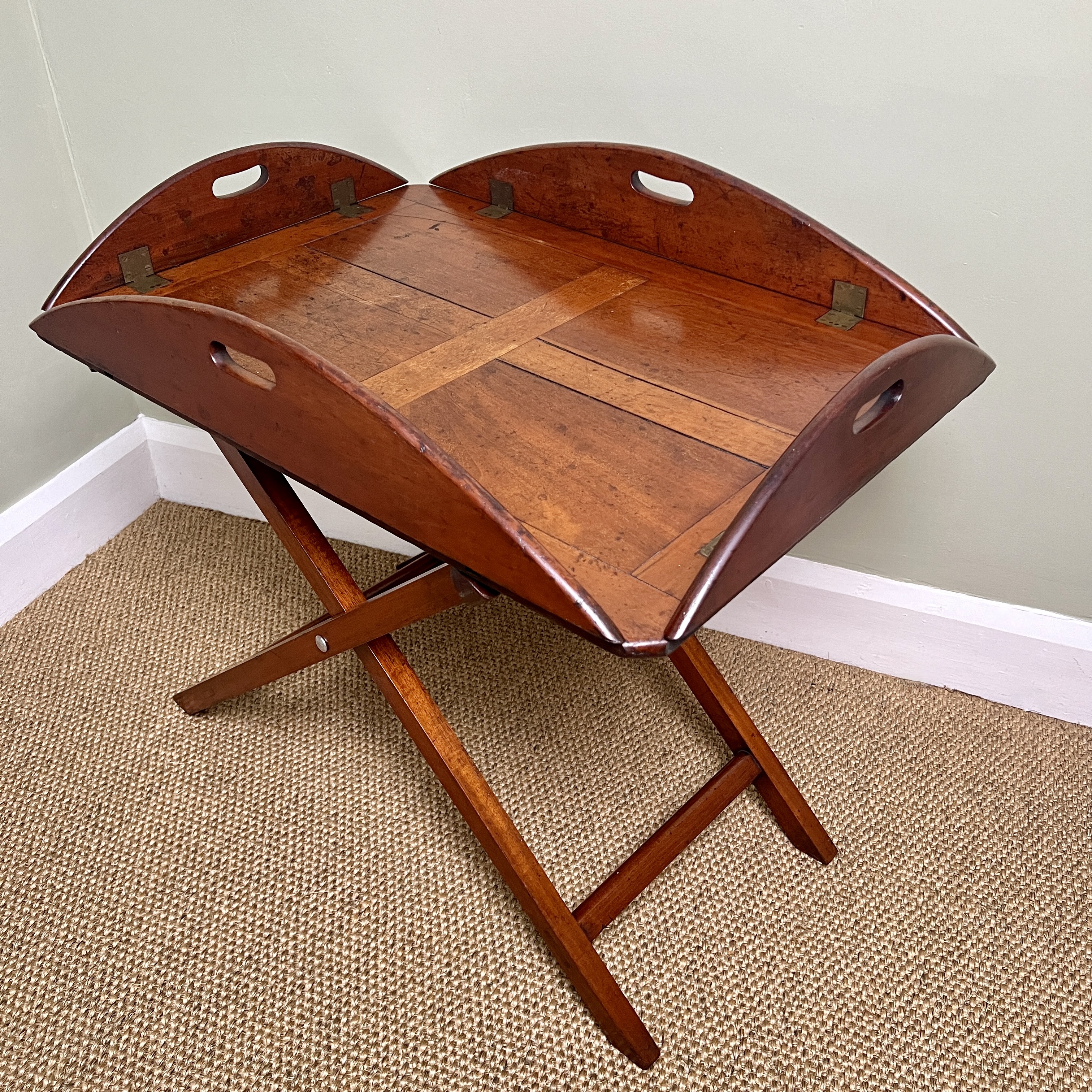 A C19th Mahogany Campaign Butlers Tray Table By Army & Navy CSL - Image 9