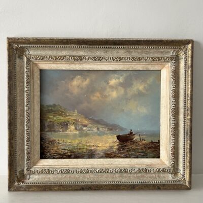 Coastal Scene Oil On Panel By Noel Ripley