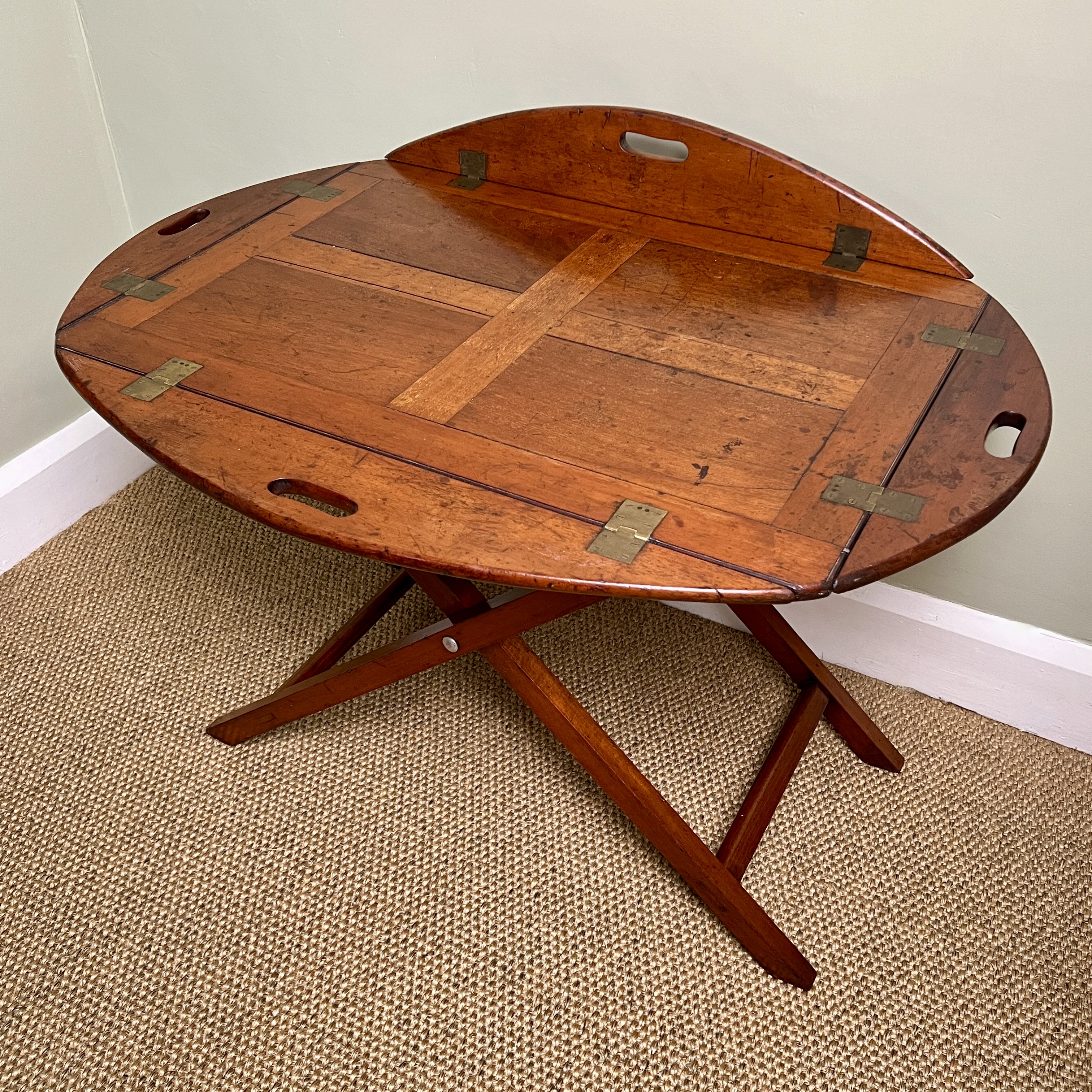 A C19th Mahogany Campaign Butlers Tray Table By Army & Navy CSL - Image 3