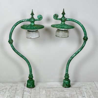 A Large Pair Of Early C20th Swan Neck Street Lamps