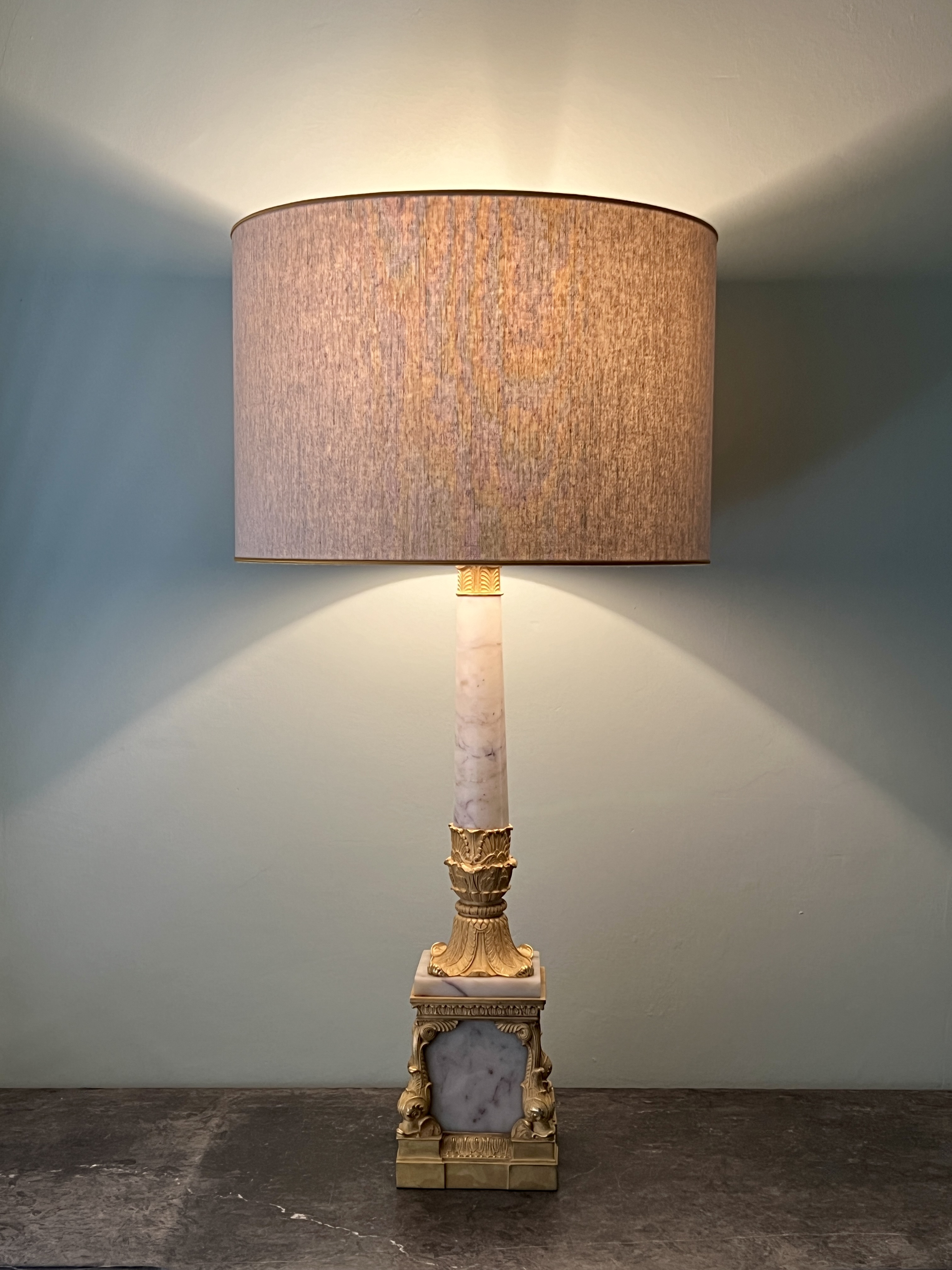A Marble And Ormolu Empire Style Table Lamp. Pair Available - Image 4
