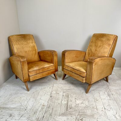 Pair Of 1950'S French Leather Armchairs
