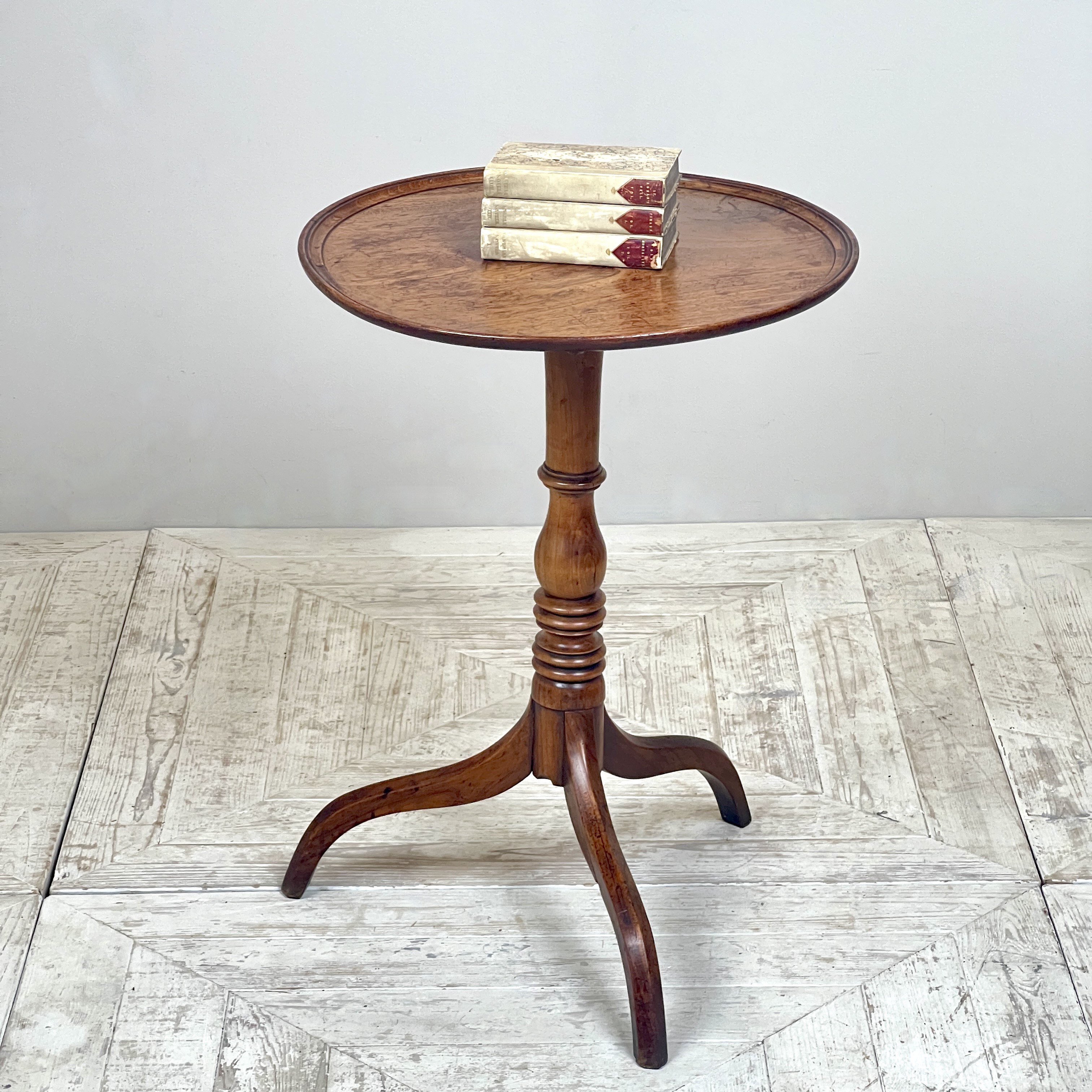 A Late Georgian Fruitwood Tilt Top Wine Table