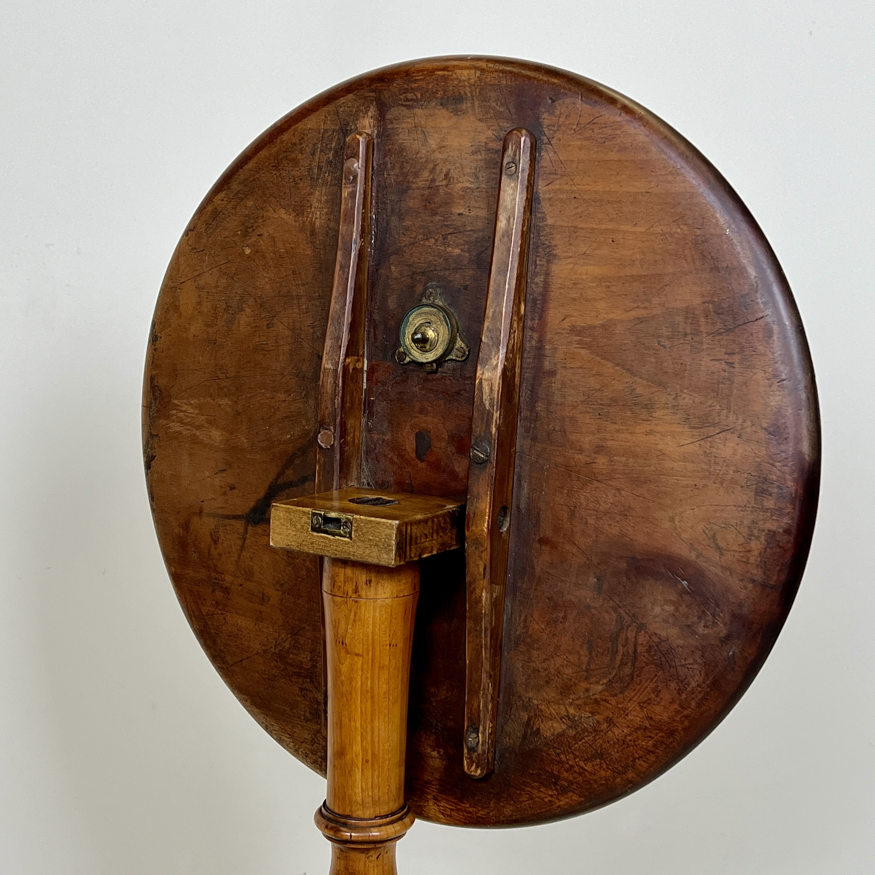 A Late Georgian Fruitwood Tilt Top Wine Table - Image 5