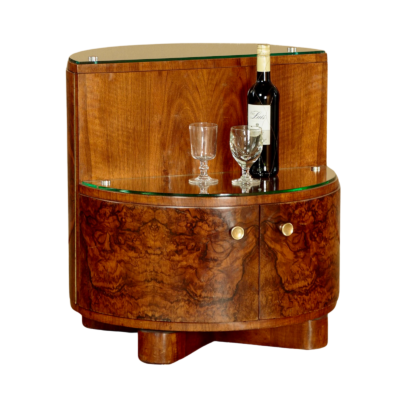 A Revolving Art Deco Drinks or Cocktail Cabinet Bar