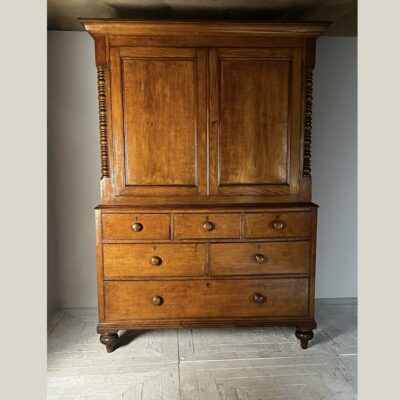 19Th Century Welsh Oak Housekeepers Cupboard Or Linen Press