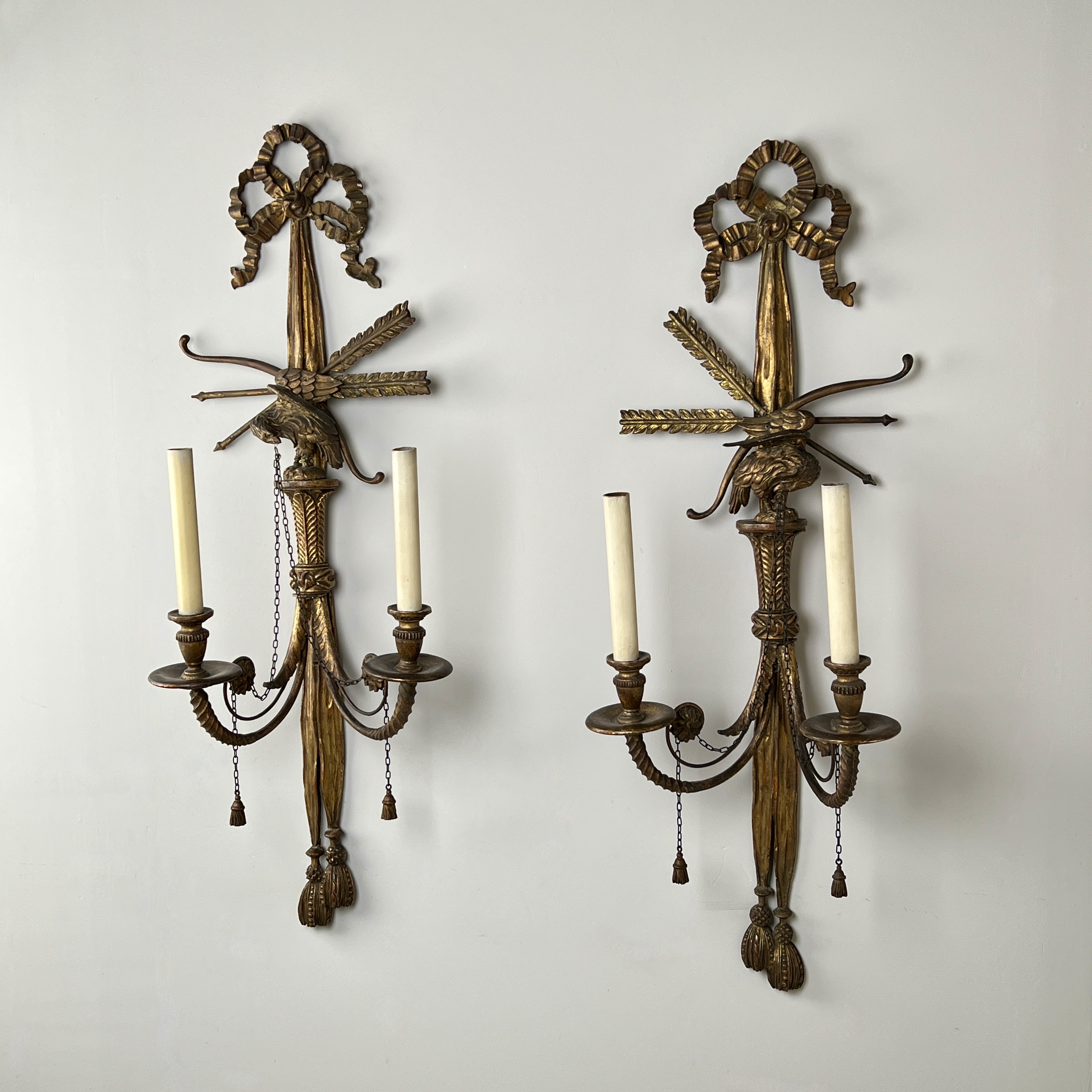 Pair Of Antique Giltwood Wall Sconces - Image 5